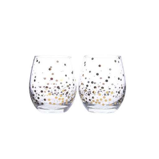 [4-609584] VERRE EN CRISTAL - OR - 10CM - ASSORTIMENT DE 2