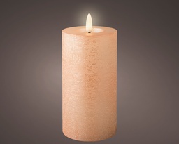 [4-486782] ***LED WICK CANDLE BO INDOOR LIGHT PINK/WARM WHITE dia7.00-H15.00cm-1L