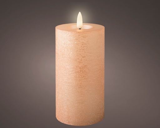 ***LED WICK CANDLE BO INDOOR LIGHT PINK/WARM WHITE dia7.00-H15.00cm-1L