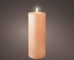 [4-486783] ***LED WICK CANDLE BO INDOOR LIGHT PINK/WARM WHITE dia7.00-H19.00cm-1L