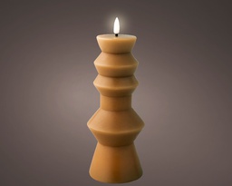 [4-486881] ***LED WICK CANDLE BO INDOOR BROWN/WARM WHITE dia8.40-H23.00cm-1L