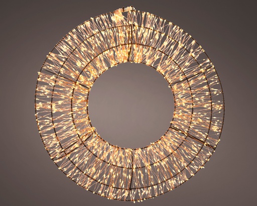 [4-496471] COURONNE DE LED BLANCHE/DORE - dia58.00-L8.00cm-3000L