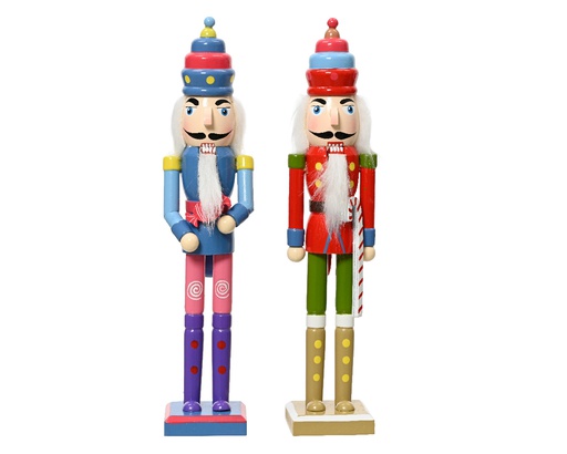 [4-523408] CASCANUECES MADERA MULTICOLOR - L5.00-W5.00-H25CM - 2 COLORES - PRECIO UNIDAD - ALEGRES Y DIVERTIDOS