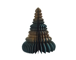 [4-523577] ARBOL PAPEL VERDE/DORADO - L25.00-W25.00-H30CM - OPCION SOSTENIBLE