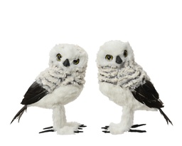 [4-548606] ***OWL ARTIFICIAL FUR GREY L11.00-W8.00-H16.00cm