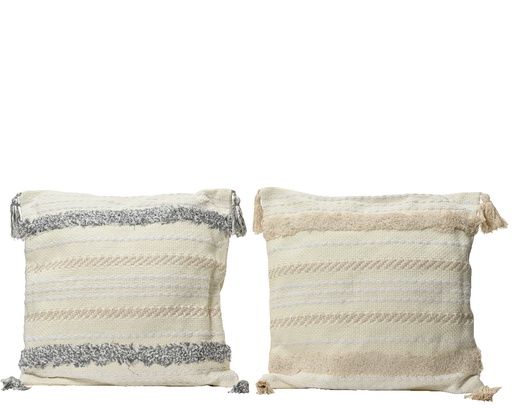 [4-614120] COJIN ALGODON COLORES SUAVES - MUY BONTIO  - L45.00-W45CM - 2 MOTIVOS - PRECIO UNIDAD