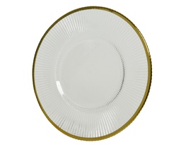 [4-646321] ASSIETTE AVEC REBORD DORE - dia20.50-H1.50cm