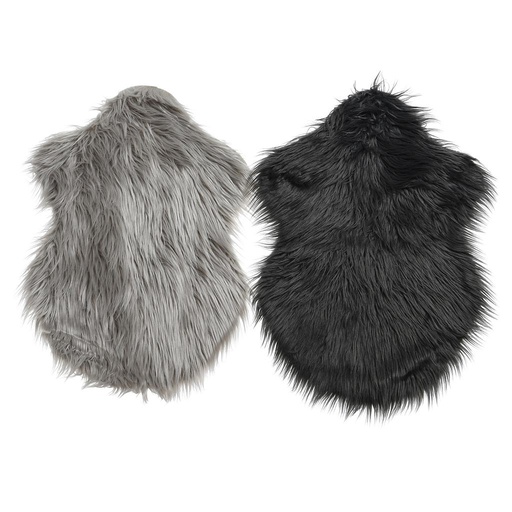 [4-614146] ALFOMBRA PELO 55/38CM GRIS 2SURT UD