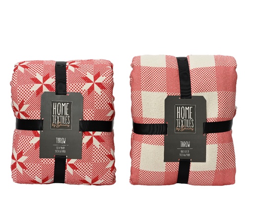 [4-740816] MANTA ROJO/BLANCO -L0.20-W130.00-H170CM - 2 COLORES - PRECIO UNIDAD