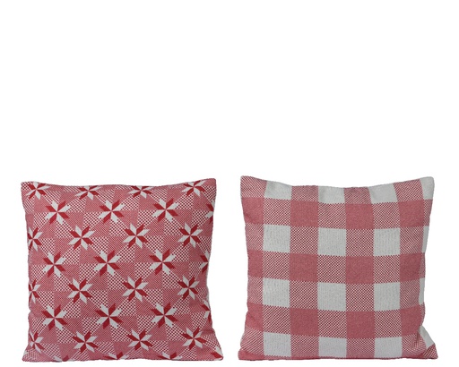 [4-740817] COJIN ROJO/BLANCO - L4.00-W45.00-H45CM - 2 COLORES - PRECIO UNIDAD