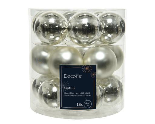 [4-010439] BOULE DE NOEL ARGENT - dia4.00cm