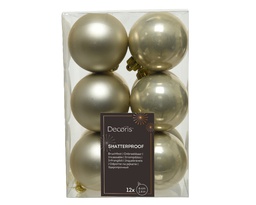 [4-021845] ASSOTIMENT DE BOULES DE NOEL EN PLASTIQUE - PERLE - dia6.00cm