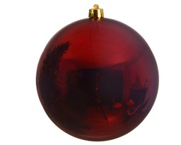 [4-022418] BOULE DE NOEL EN PLASTIQUE - ROUGE SANGUIN - dia20.00cm