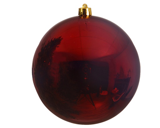 [4-022575] BOULE DE NOEL EN PLASTIQUE - ROUGE SANGUIN - dia25.00cm