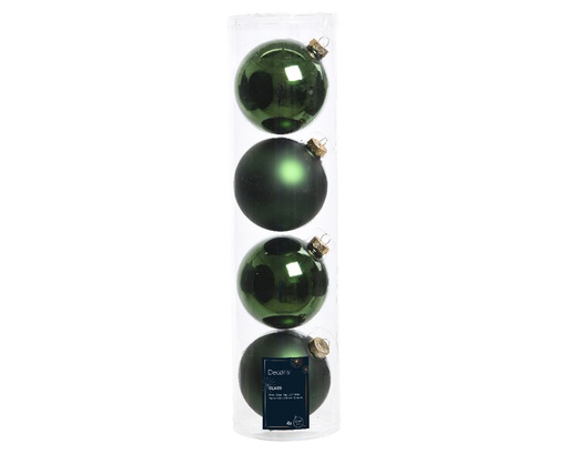[4-141592] BOULES DE NOEL EN VERRE - VERT SAPIN - dia10.00cm