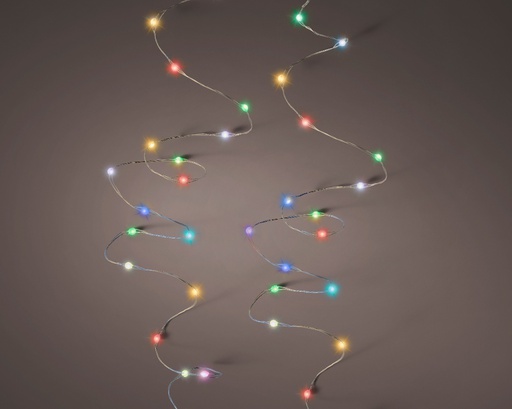 [4-497117] BANDE MICROLED MULTICOLORES - ARGENT - 595cm-120L