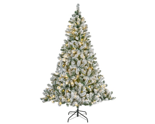 ARBRE IMPERIAL ENNEIGE AVEC LUMIERE - VERT/BLANC - dia147.00-H240.00cm-460L