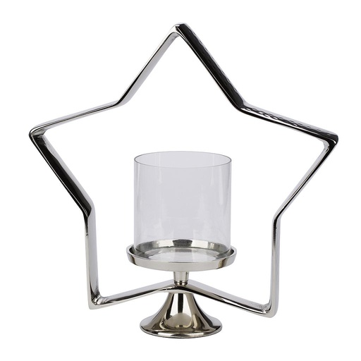[GE-21801197] ESTRELLA PORTAVELAS. PLATA.  28cm