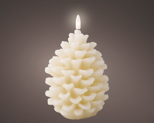[4-486903] LED WICK CANDLE BO INDOOR CREAM/WARM WHITE dia10.50-H15.60cm-1L