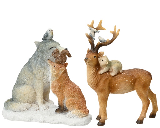 [4-530871] ANIMAL RESINA - 2 FIGURAS - PRECIO UNIDAD -L8.00-W16.50-H15.00cm