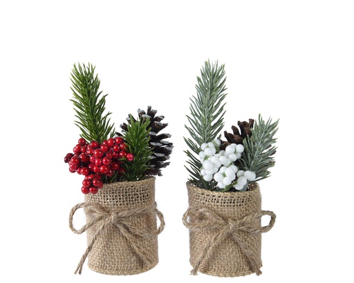 [4-680164] PINE SPRAY FROSTED GREEN/COLOUR(S) dia5.00-H15.00cm