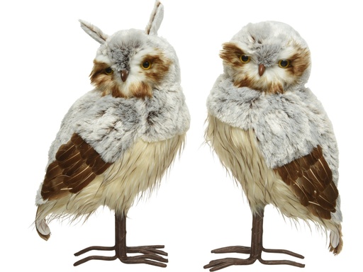 [4-457695] ***OWL POLYESTER BROWN/COLOUR(S) L22.00-W29.00-H50.00cm