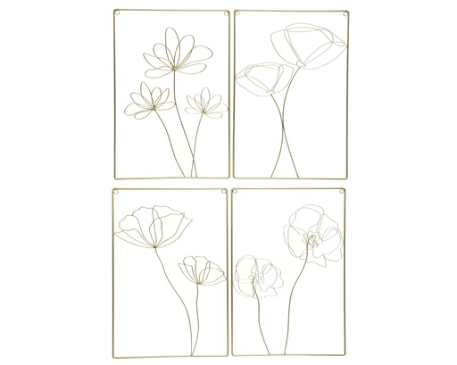 [4-803781] CUADRO PARED METAL DORADO - 4 SURTIDOS - PRECIO UNIDAD - L0.50-W38.00-H58.00cm