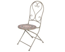 [4-806200] ***NARBONNE BISTRO CHAIR IRON TAUPE L46.00-W39.00-H93.00cm