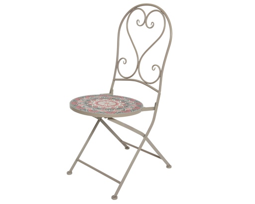 [4-806200] SILLA BISTRO METAL "NARBONNE" -COLOR TAUPE -46.00-W39.00-H93.00cm