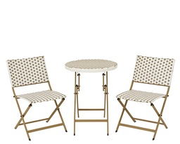 [4-806482] KIT D'EXTERIEUR &quot;BELLANO&quot; - 1 TABLE ET 2 CHAISES - L55.00-W41.00-H77.00cm