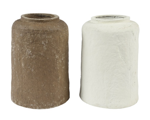 [4-807247] JARRON PAPEL RECICLADO - 2 COLORES - PRECIO UNIDAD - dia15.50-H21.00cm