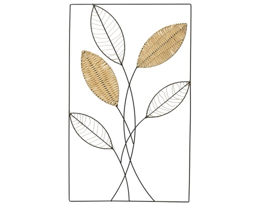[4-812667] ***WALL DECO METAL, PLASTIC NATURAL/COLOUR(S) L46.00-W46.00-H75.00cm