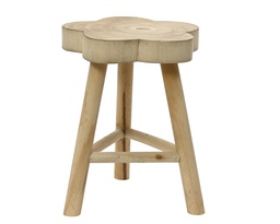 [4-827314] ***STOOL PAULOWNIA WOOD BLOND dia30.00-H40.00cm