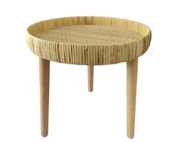 [4-827319] ***SIDE TABLE RATTAN NATURAL dia40.50-H40.00cm