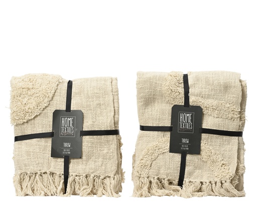 [4-832871] COUVERTURE D'ETE EN COTON - COULEURES NATURELLES - 2 ASSORTIMENTS - PRIX A L'UNITE - L130.00-W170.00-H0.50cm