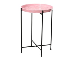 [4-832996] ***SIDE TABLE IRON SOFT PINK dia32.00-H48.00cm