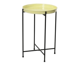 [4-832997] ***SIDE TABLE IRON SOFT YELLOW dia32.00-H48.00cm