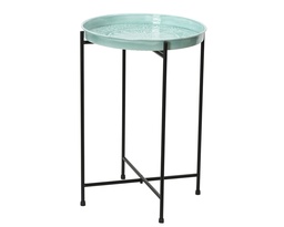 [4-832998] ***SIDE TABLE IRON SOFT GREEN dia32.00-H48.00cm