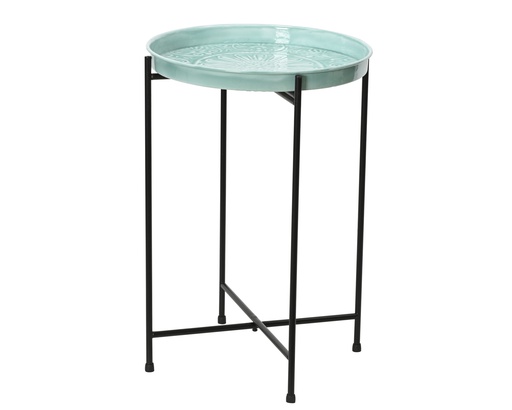 ***SIDE TABLE IRON SOFT GREEN dia32.00-H48.00cm