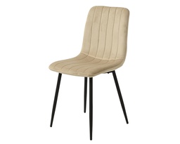 [4-842320] CHAISE - PIED EN METAL NOIR - CREME/SABLE - L53.50-W43.00-H90.00cm