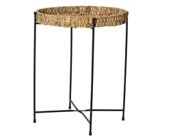 [4-843406] ***SIDE TABLE WATERHYACINT NATURAL dia38.00-H48.00cm