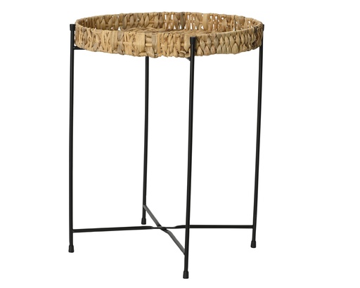 PETITE TABLE AUXILIAIRE JACINTHE AVEC PIEDS EN METAL NOIR - dia38.00-H48.00cm