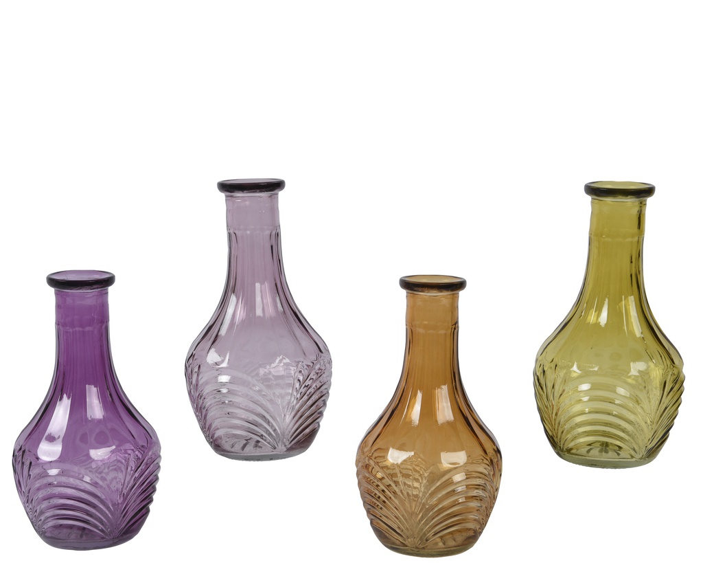 ***VASE GLASS ASSORTED dia9.50-H18.00cm