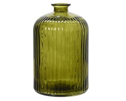 [4-869619] ***VASE RECYCLED GLASS GREEN dia15.00-H23.00cm