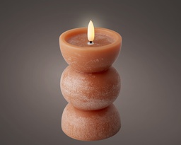 [4-897843] ***LED WICK CANDLE BO INDOOR TERRA/WARM WHITE dia7.50-H14.50cm-1L