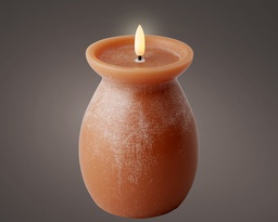 [4-897844] ***LED WICK CANDLE BO INDOOR TERRA/WARM WHITE dia10.00-H16.00cm-1L