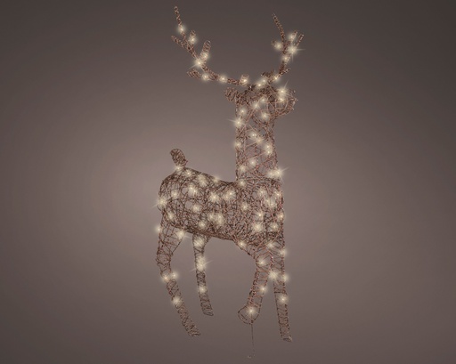 [4-493587] ***LED REINDEER OUTDOOR DARK BROWN/WARM WHITE L26.00-W86.00-H147.00cm-96L