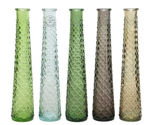 [4-869654] VASE RECYCLED GLASS DIA7-H32CM