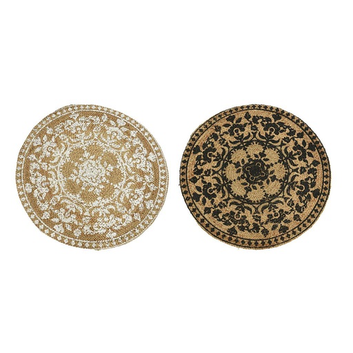 [4-878881] ALFOMBRA YUTE FLORES D90CM 2SURT UD