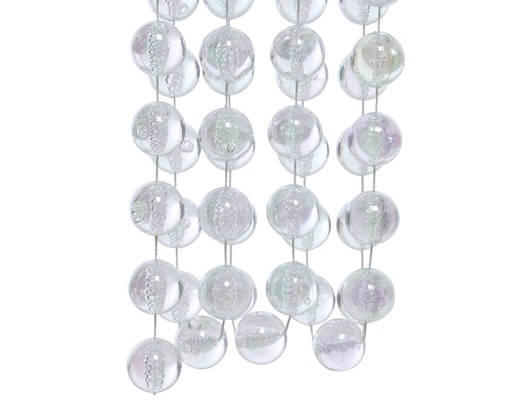 [4-001873] ***BEAD GARLAND XXL PLASTIC CLEAR/IRIS dia2.00-L270.00cm